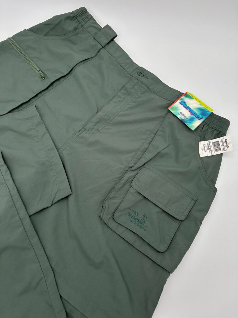 Vintage Cabelas Women's Guidewear Supplex Durepel Zip-Off Pant Size 2XL, Seafoam